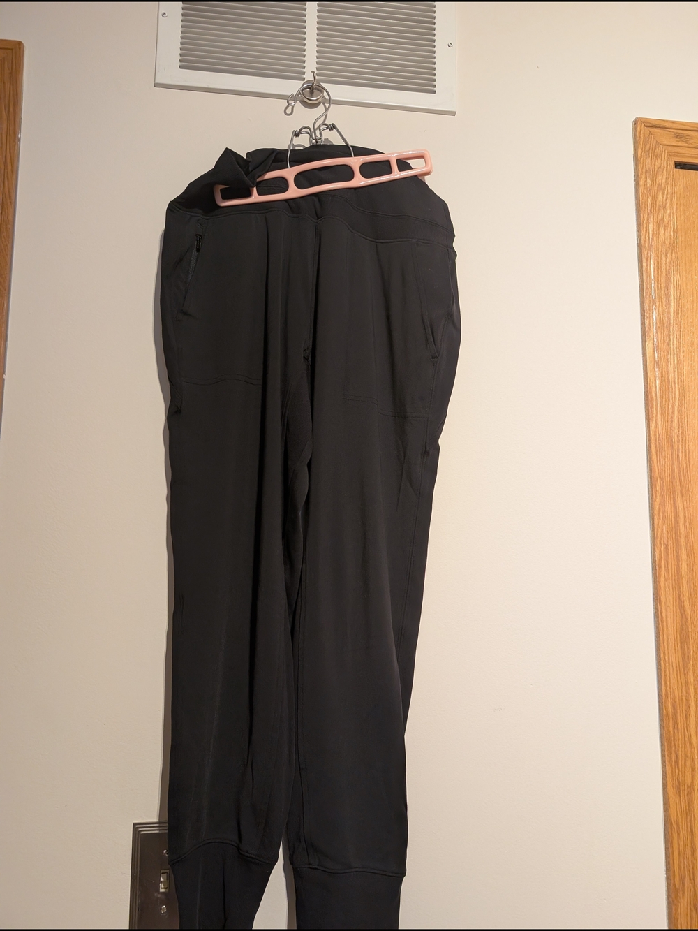 Athleta Black Slim Tapered Joggers with Zip Pockets